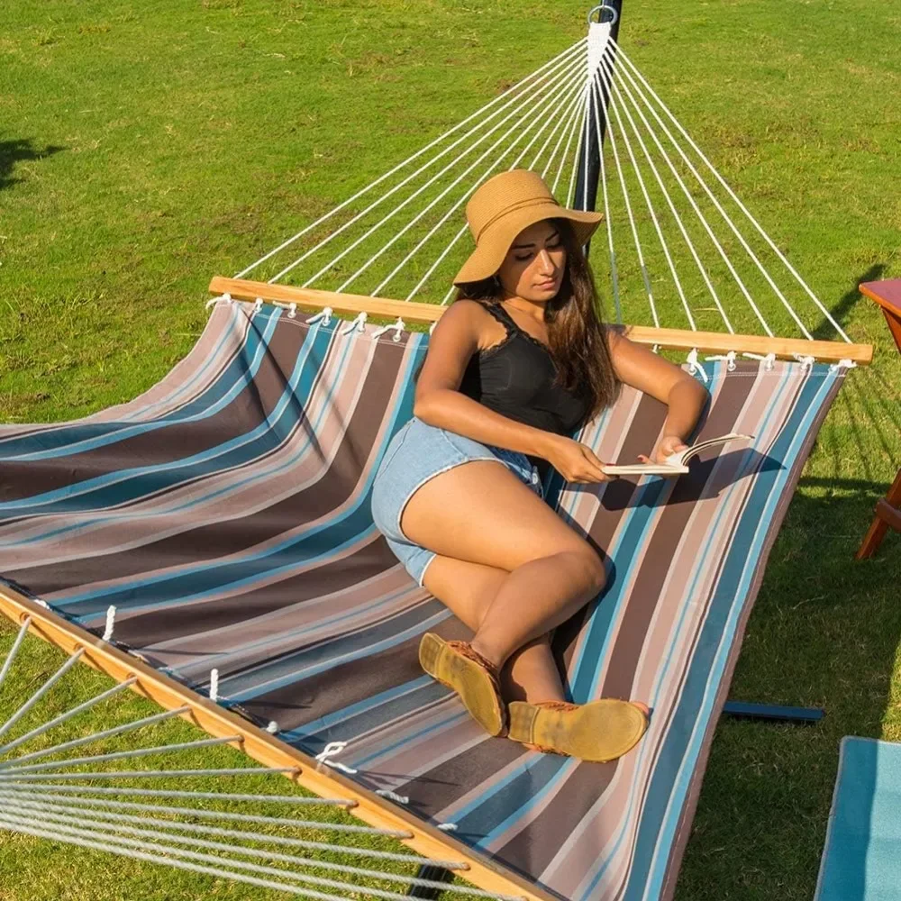 

Hammocks，Lazy, oversized double quick drying with pole and chain, outdoor terrace, poolside, backyard, beach Hammocks