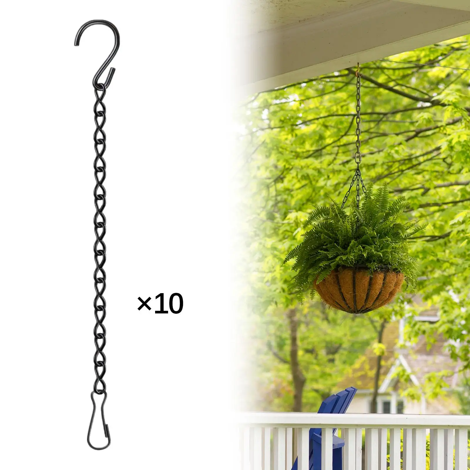 10x cadenas colgantes para jardín, colgador de linternas estables, cesta de flores colgante para macetas, cestas para plantas, vallas publicitarias, linternas para patio
