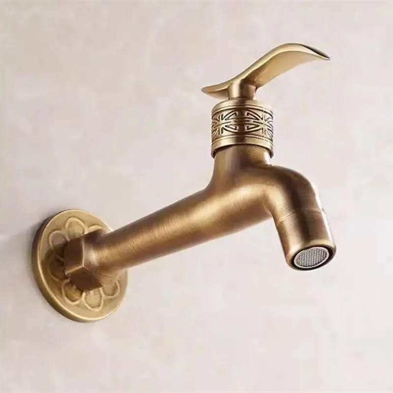 Classic Brass Bathroom Mop Sink Faucet Wall-mounted washing machine faucet