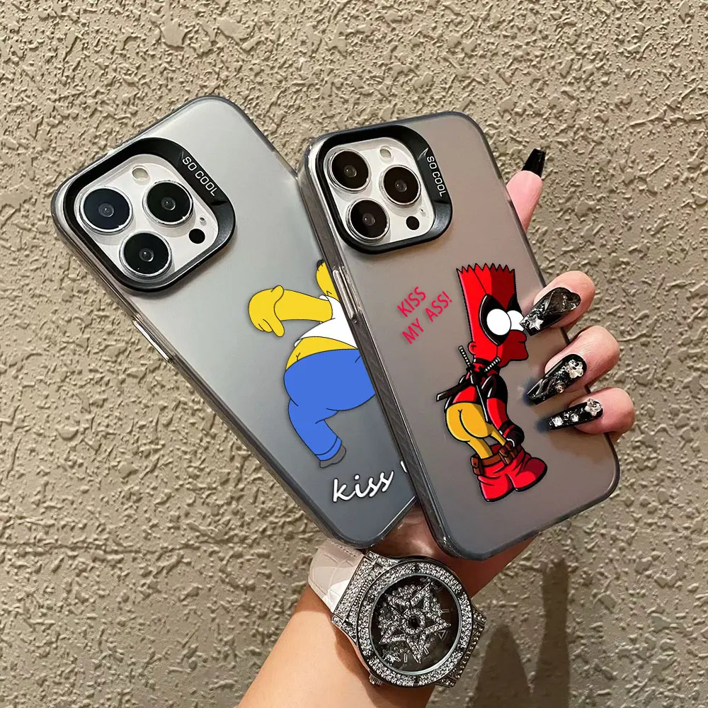 Funny S-Simpsons Kiss My Ass Cover Phone Case For OPPO RENO 12 12F 11 11F 10 8T 8 8Z 7 7Z 6 5 5F LITE PLUS Hard Shockproof Case