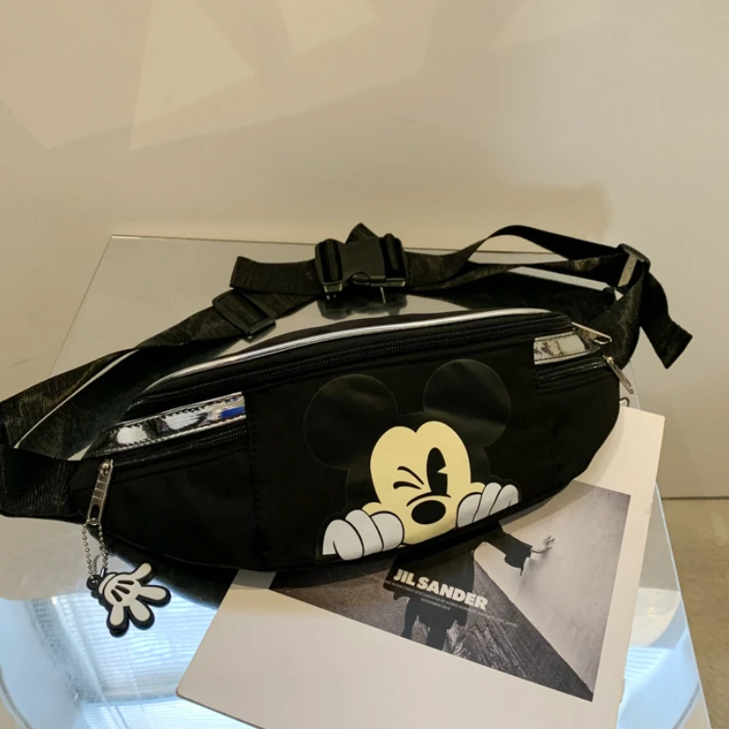 Disney-riñonera con dibujos animados de Mickey para mujer, de gran capacidad bolso cruzado, de alta calidad, a la moda