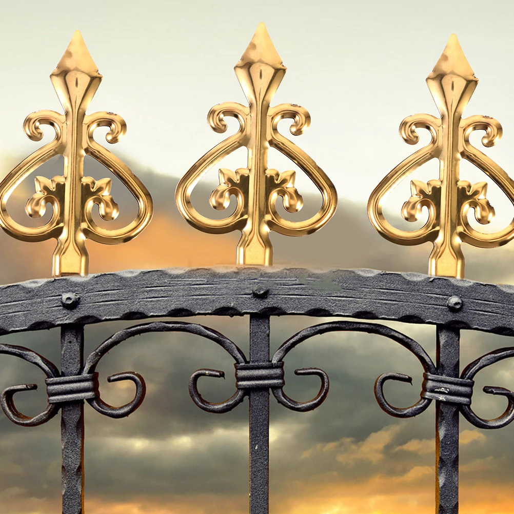 4 قطعة بندقية العلوي الزخرفية سياج Finials سبائك الألومنيوم مكافحة تسلق سياج في الهواء الطلق القبعات العالية لقبعات آخر المعادن #6