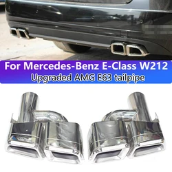 for Mercedes-Benz E-Class W212 C-Class W204 exhaust pipe upgrade modification AMG 63 square mouth black muffler tip nozzle