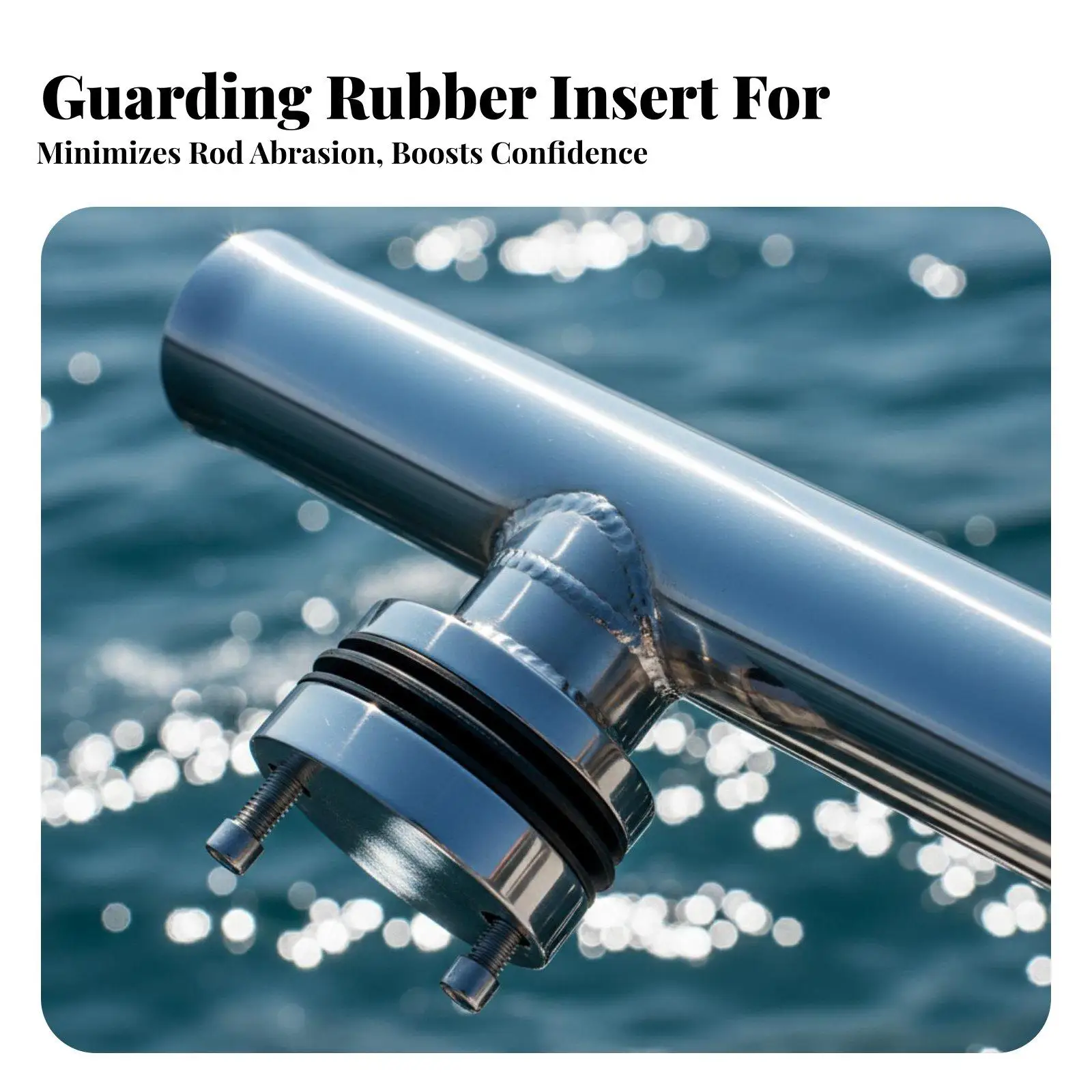 Clamp on Boat Fishing Rod Holder 316 Stainless Adjustable 32 Lock Angles Rotating Rack for Kayak Rails