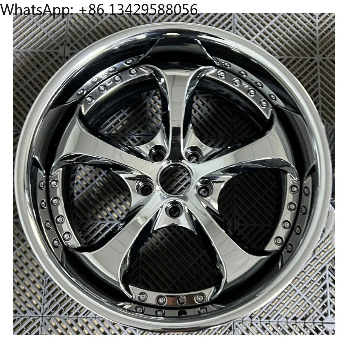 

Custom Luxury 2 Piece Wheels 5x112 /120 Deep Dish Chrome Forged Wheels Rims for 296 GTB 488 GTB F430 Purosangue 348 TS F355 GT3