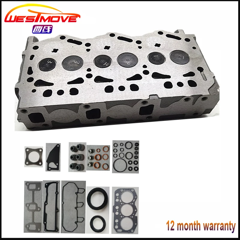 complete cylinder head assembly assy for Yanmar engine : 3TNV76 with gasket