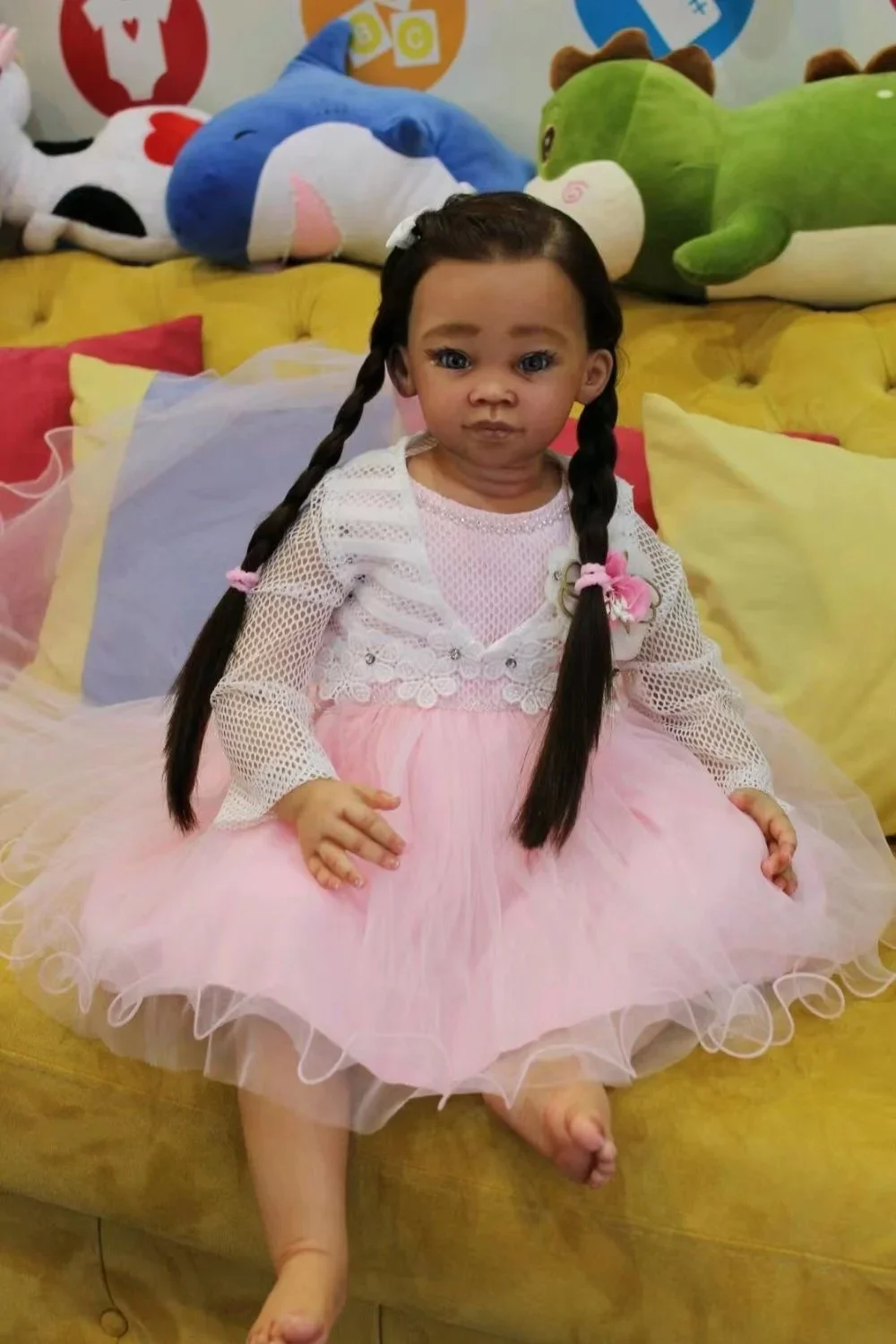 SINO-BB Customized Limited Supply 32inch Reborn Baby Meili With Hand-Rooted Hair Already Finished Doll Huge Girl Christmas Gift