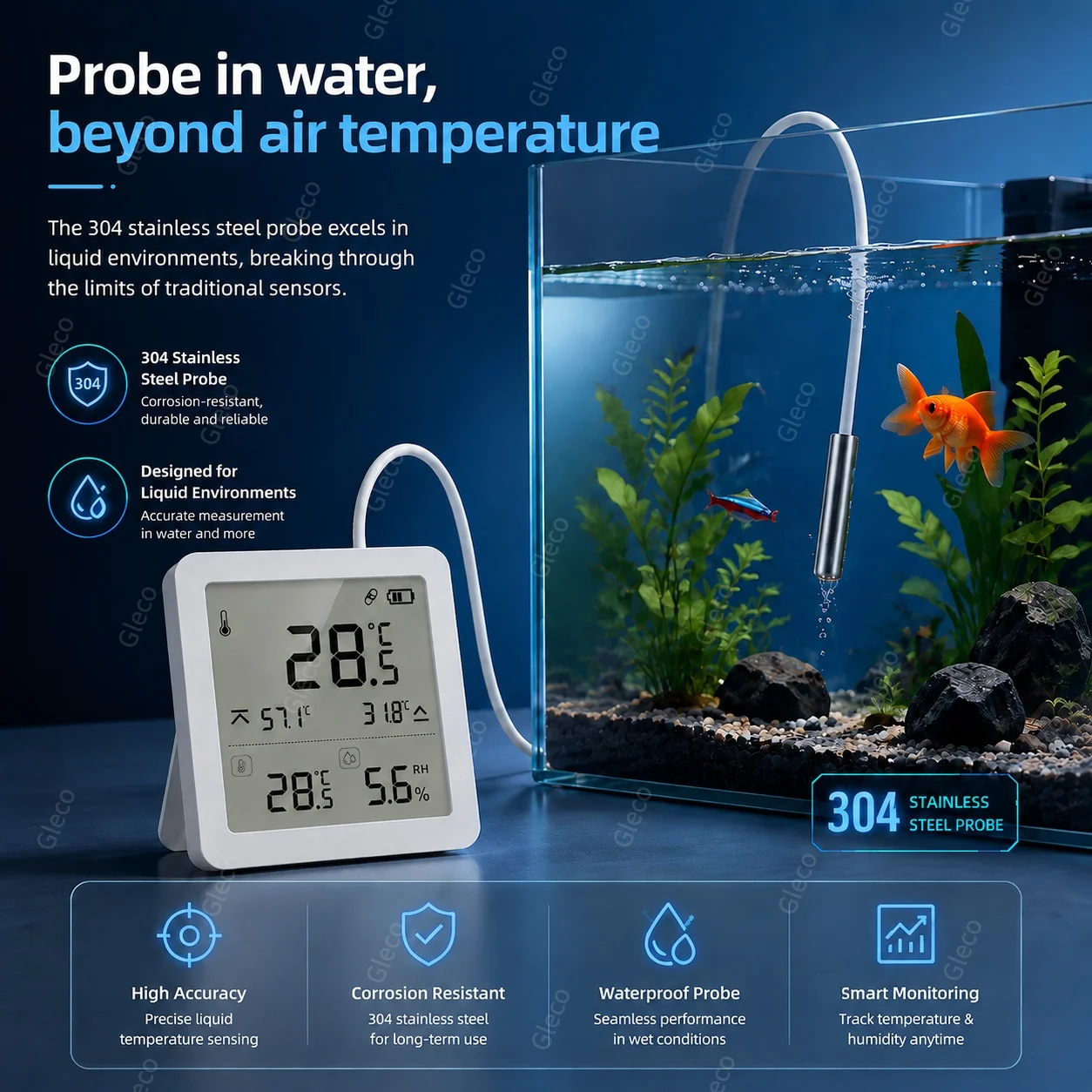 Zigbee Temperature Humidity Meters Optional With Probe LCD Digital Display Thermometer Hygrometer For Pool Fridge Freezer MQTT image 5
