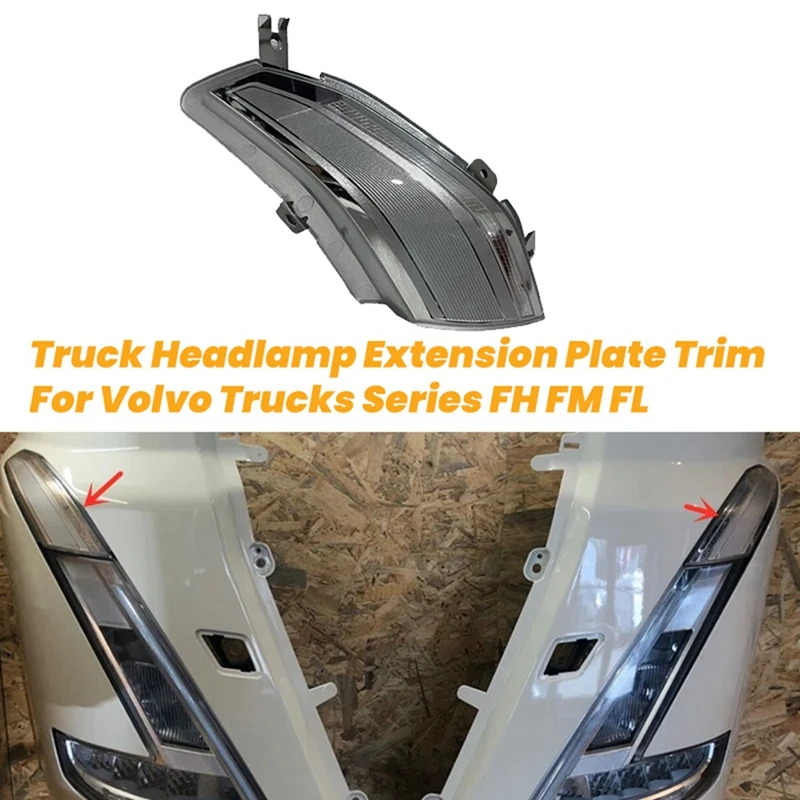 Truck Front Headlamp Extension Plate For Volvo Trucks Series FH4 FH5 Headlight Fog Driving Light Frame Trim