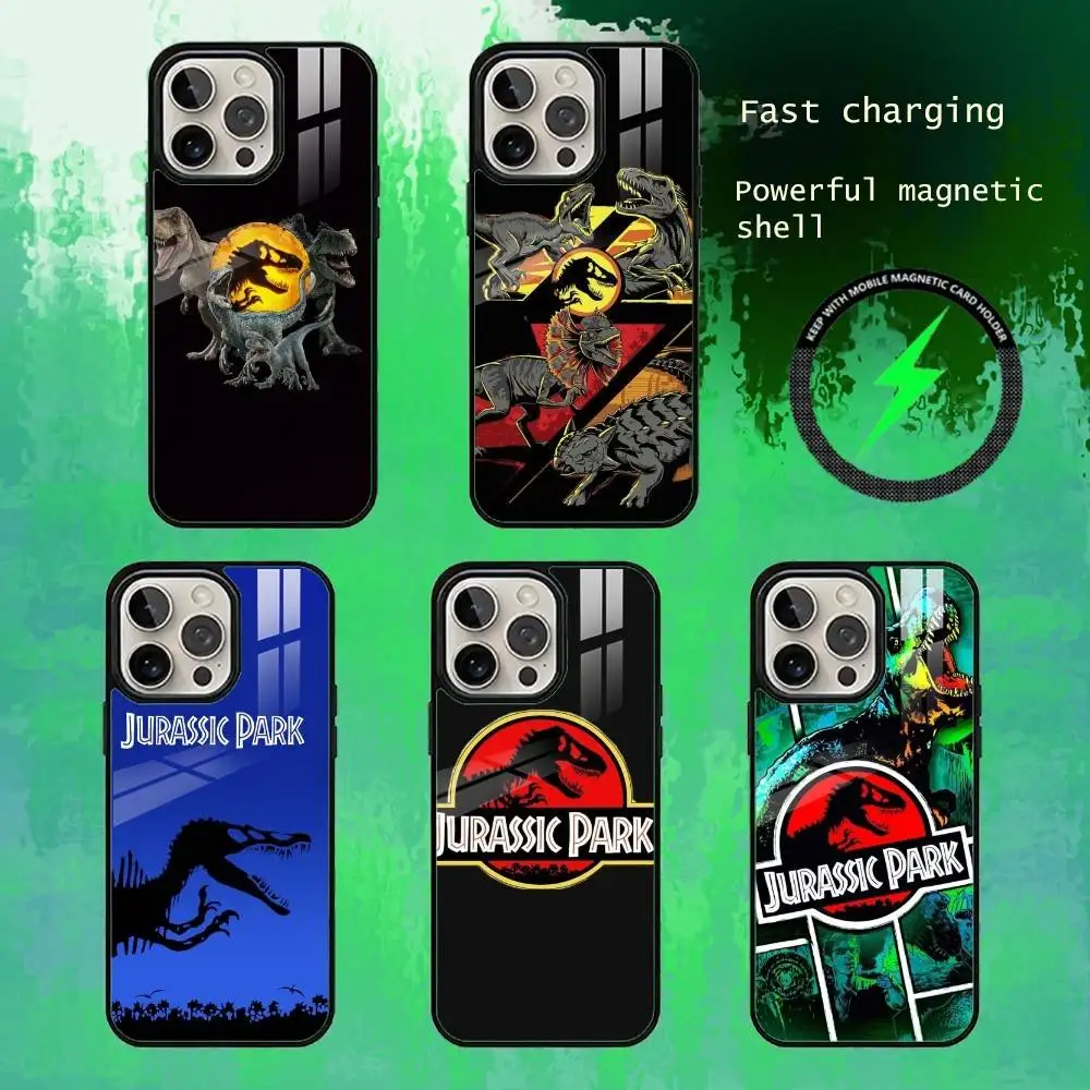 

J-JurassicS P-Park Dinosaurs World Phone Case For iPhone17,16,15,14,13 Plus,Pro Max Magnetic For Magsafe Wireless Charging
