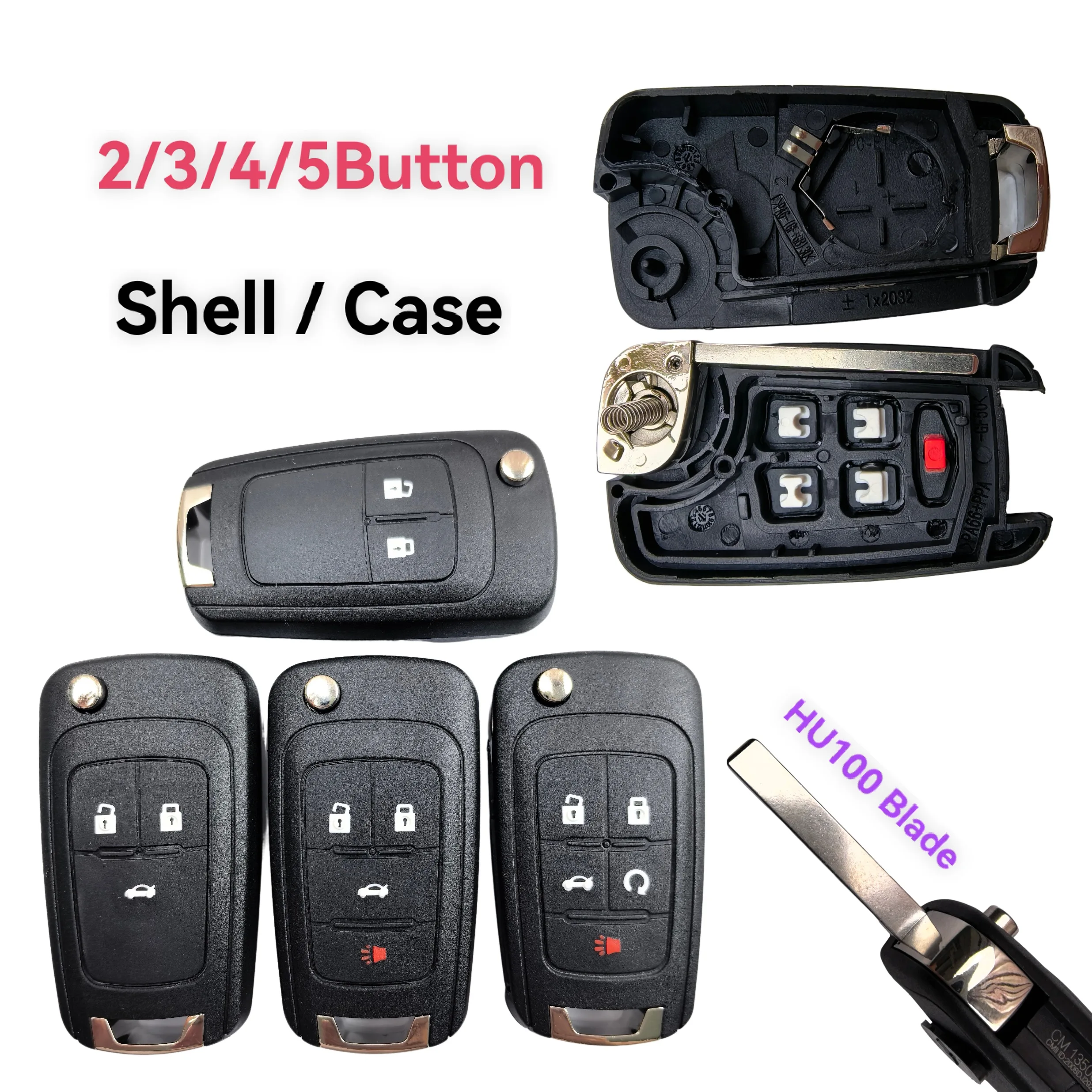 2/3/4/5Button HU100 Blade Case For Chevrolet Cruze Epica Lova Camaro Impala For Buick Excelle For Opel Astra J Corsa E Key Shell