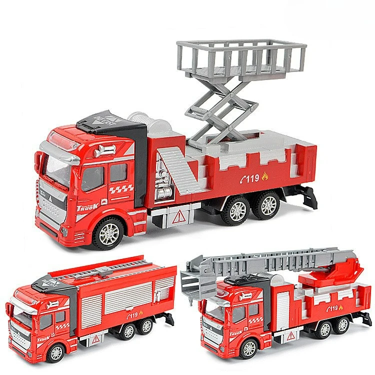 

1:48, пожарные игрушки, детские игрушки пожарного, спасательная машина, лестница, инженерная машина