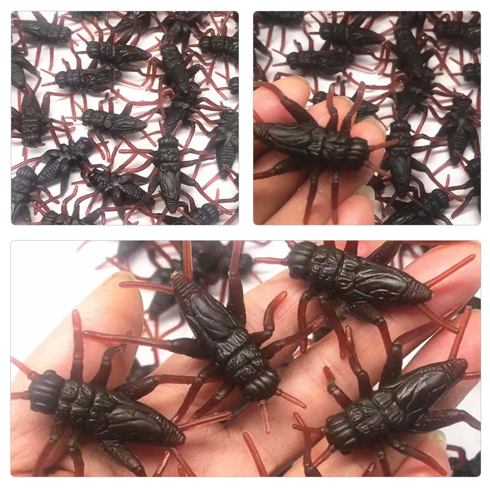 

80pcs Simulation Cricket Plastic Insect For Desktop Decor Indoor Craft Ornament Mini Animal Statue Retro Tea House Decoration
