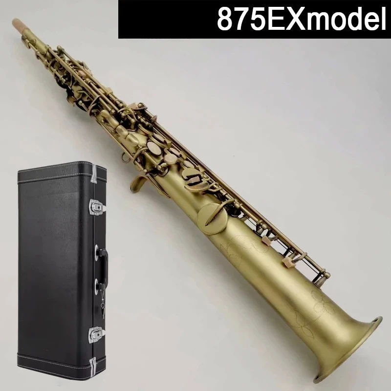 

2026 hot new Saxophone Soprano 875EX Bb Retro Antique copper Soprano sax With Case mouthpiece