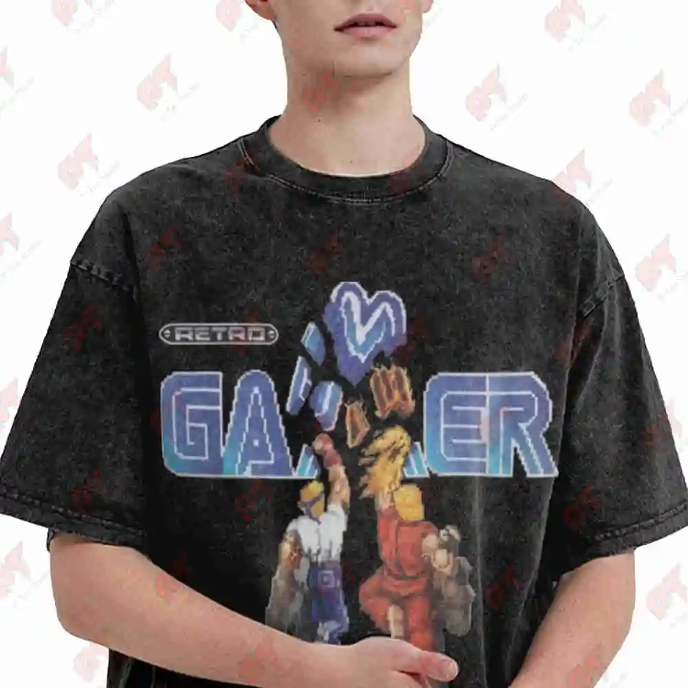 Streets Of Rage Mega Drive 16 Bit Video Game Vintage Washed Tee Pure Cotton T-Shirt