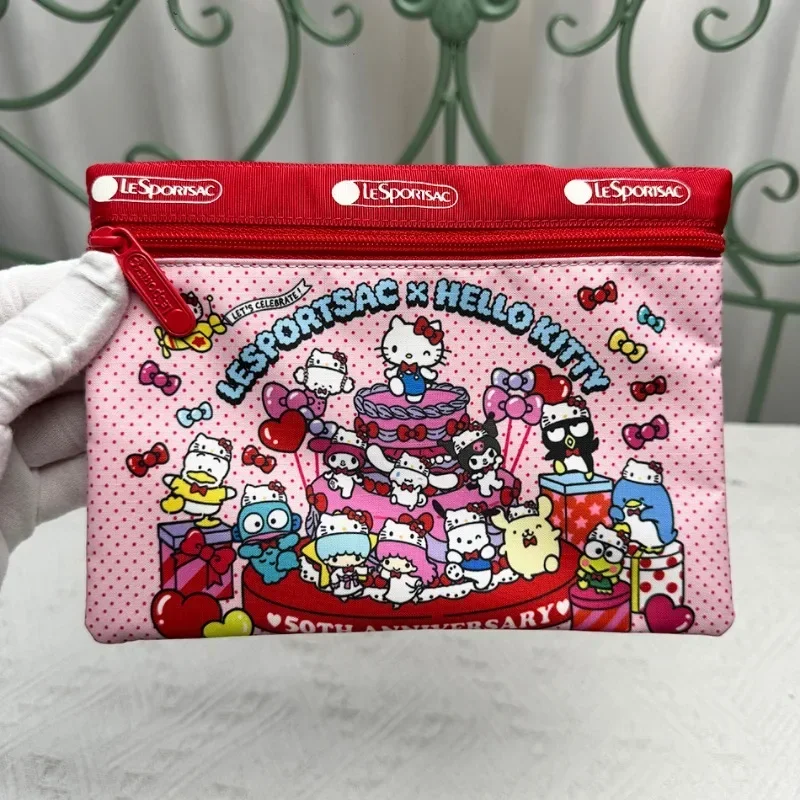 New Cute Cartoon Print Hellokittys Womens Clutch Canvas Casual Cartoon Storage Anime Kawaii Coin Cosmetic Bag Halloween Gift