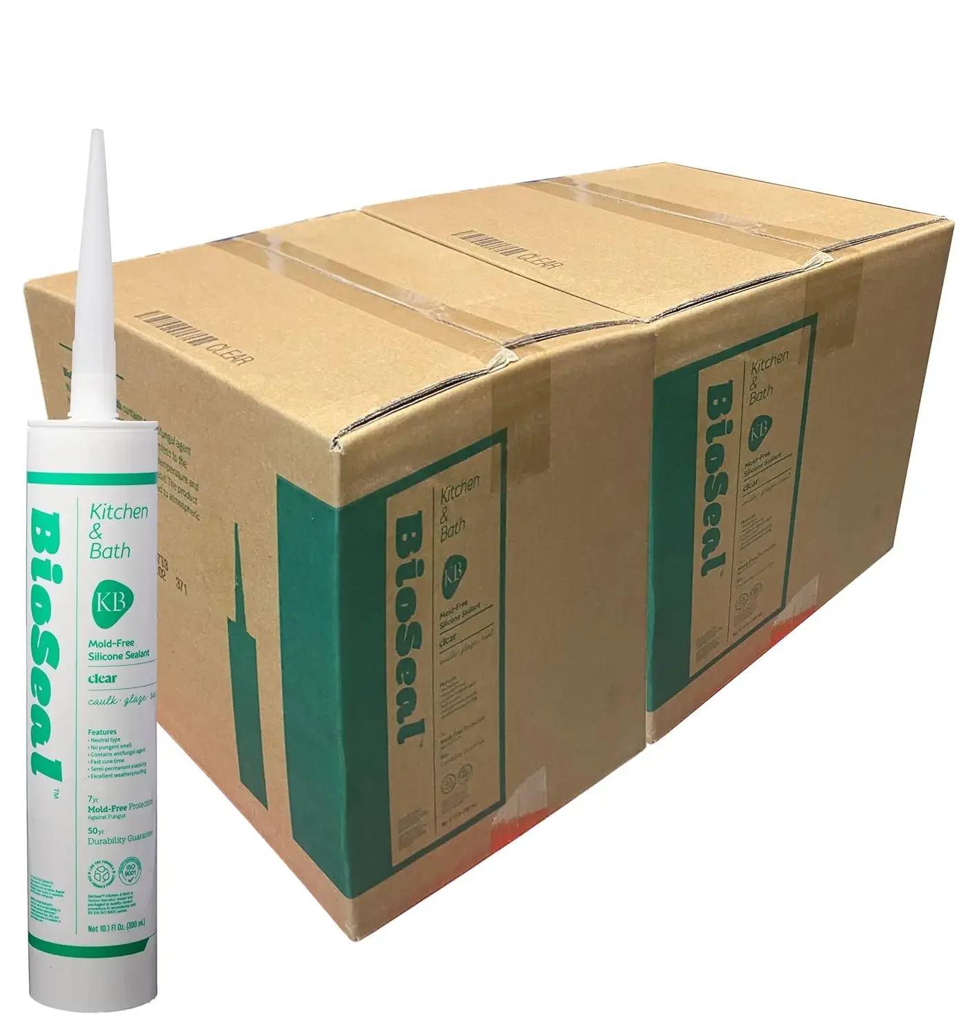 

Прозрачный 100% силиконовый герметик для кухни и ванны, водонепроницаемый и без запаха, без изменения цвета, картридж 10,1 унции