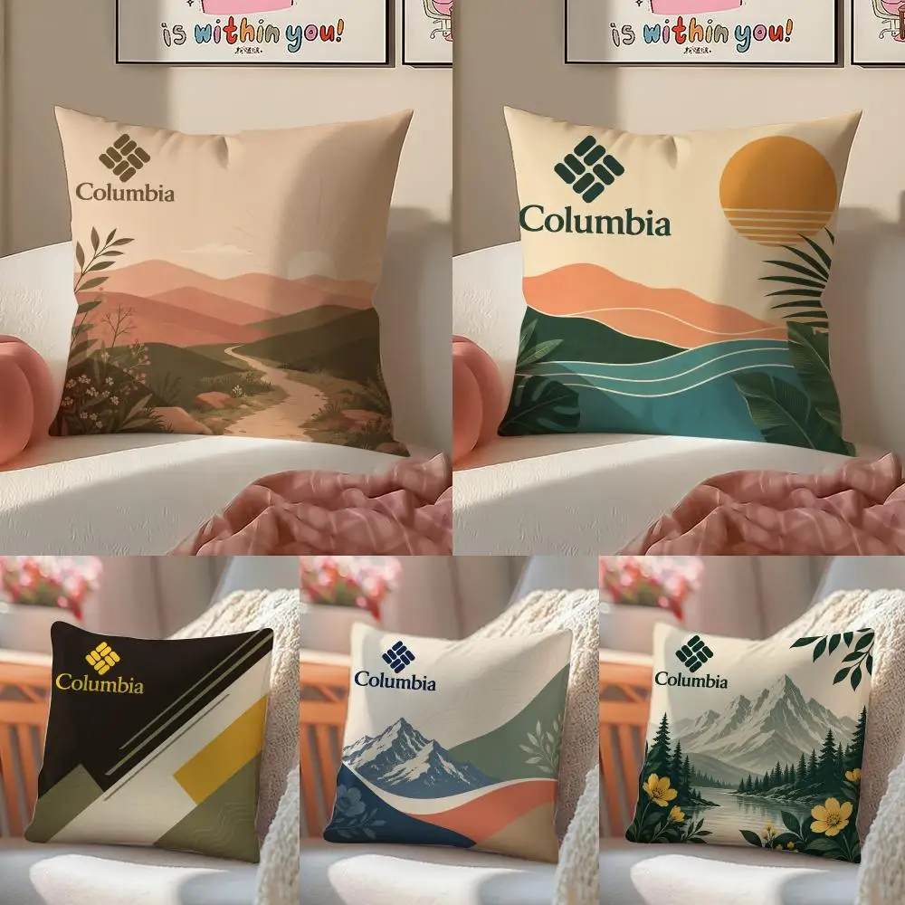 Classic Campus Design C-Columbia Cushion Cover Pattern Printed Pillowcase for Living Room Sofa Cushion Cover & Bedroom Decor