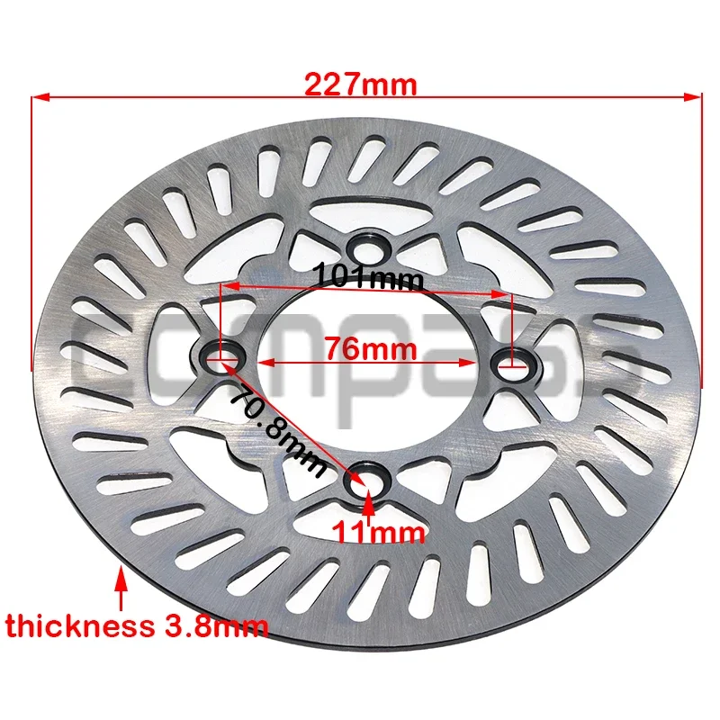 Motorcycle 230mm Front / Rear Brake Discs for 125cc 140cc 150cc 160cc Quad Pit Dirt Bikes T8 CRF70 BBR Modified Parts