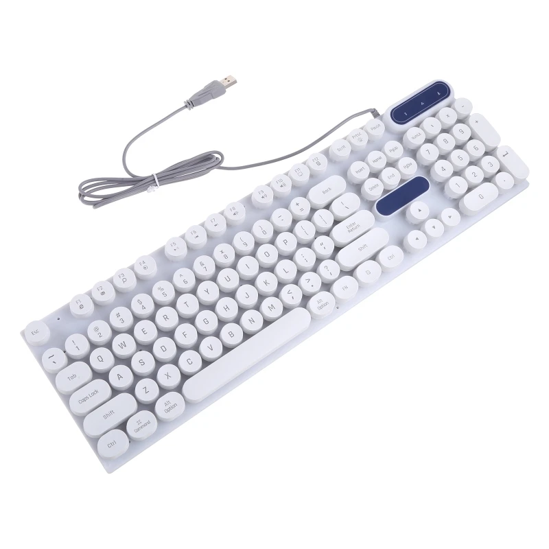 Механическая клавиатура, круглые колпачки, пишущая машинка 104, игровая клавиатура в стиле панк