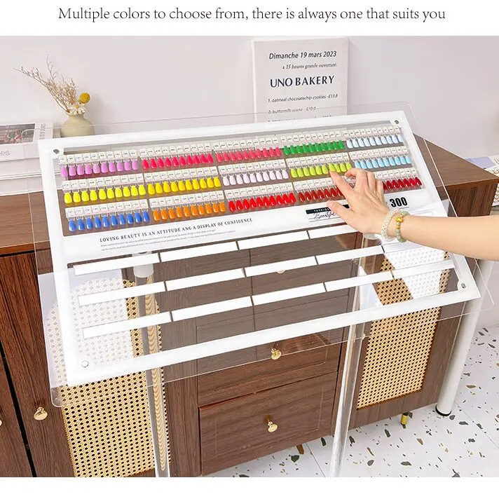 300-Color Big Magnetic Acrylic Nail Polish Display Board Customizable Logo Tool for Nail Salons Color Comparison Board