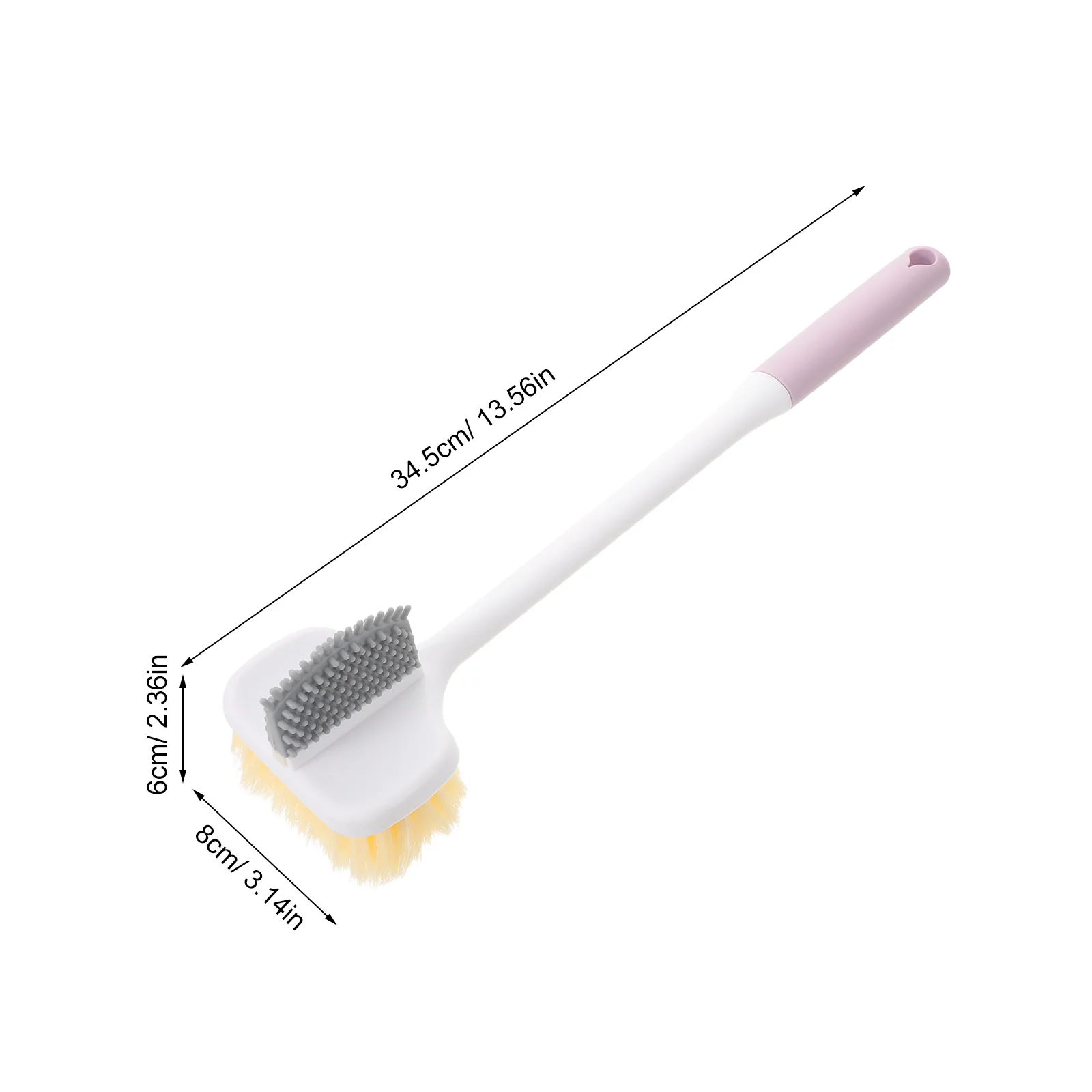 مقبض طويل فرشاة تنظيف القدم الأرجواني المزدوج الوجهين شعيرات ناعمة التقشير دش الغسيل للأقدام المسنين فرشاة الجسم #3