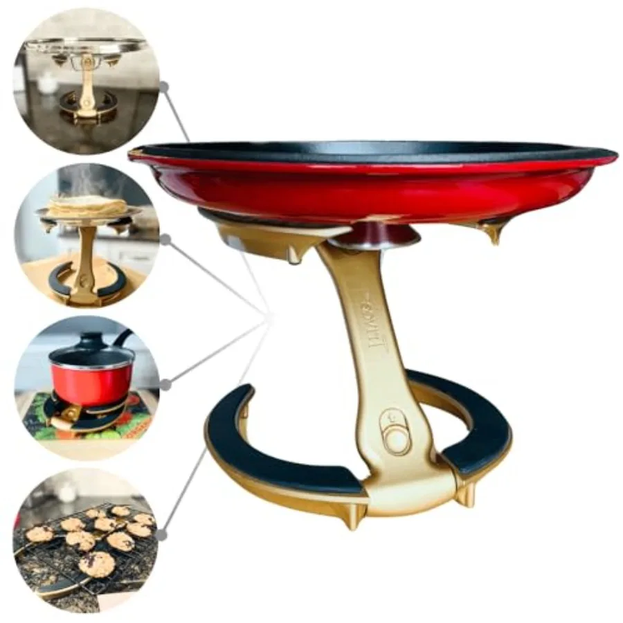 

Pot Lid Holder 4-in-1 Pot Lid Holder While Cooking Pan Lid Holder Trivet and Cake Stand Versatile Kitchen Tool for Hot Pots Ser