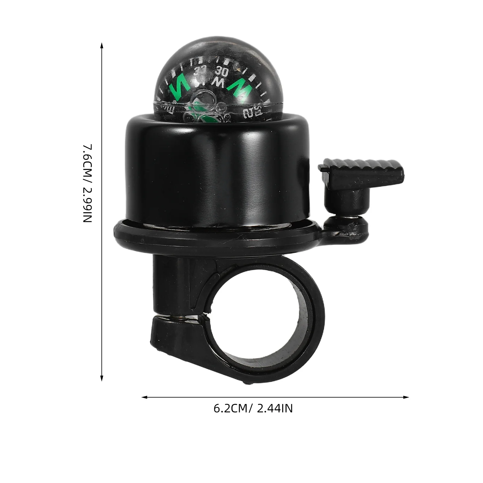 بوصلة جرس الدراجة المتينة تحذيرية تصميم أسود مقاوم للمطر للدراجات والدراجات الإلكترونية سهلة التركيب والاستخدام في الهواء الطلق