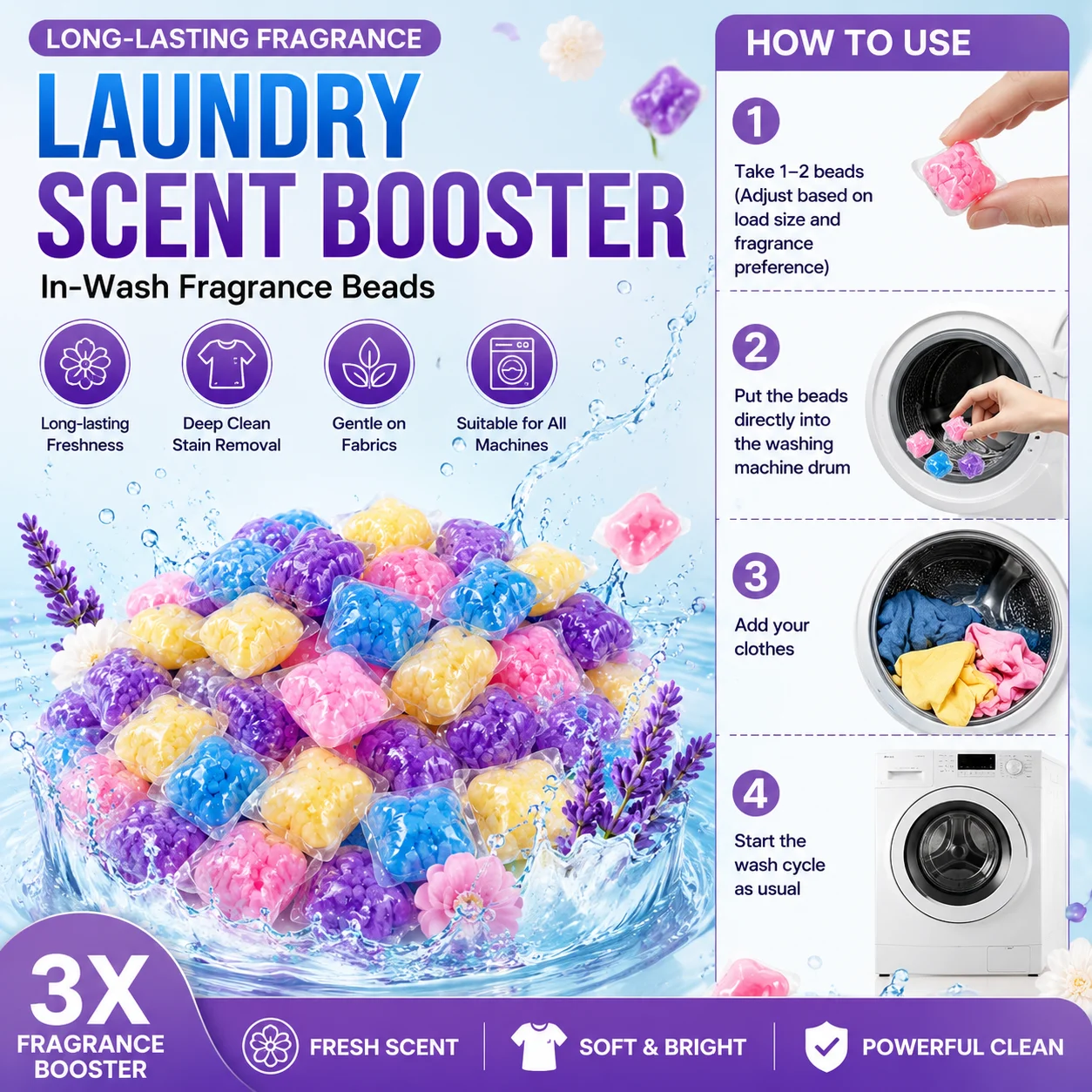 50Pcs 50Pcs Laundry Scent Booster Beads, Anti-Static Fragrance Beads for Washing Machine, Long Lasting Fresh Scent - Aliexpress Deal