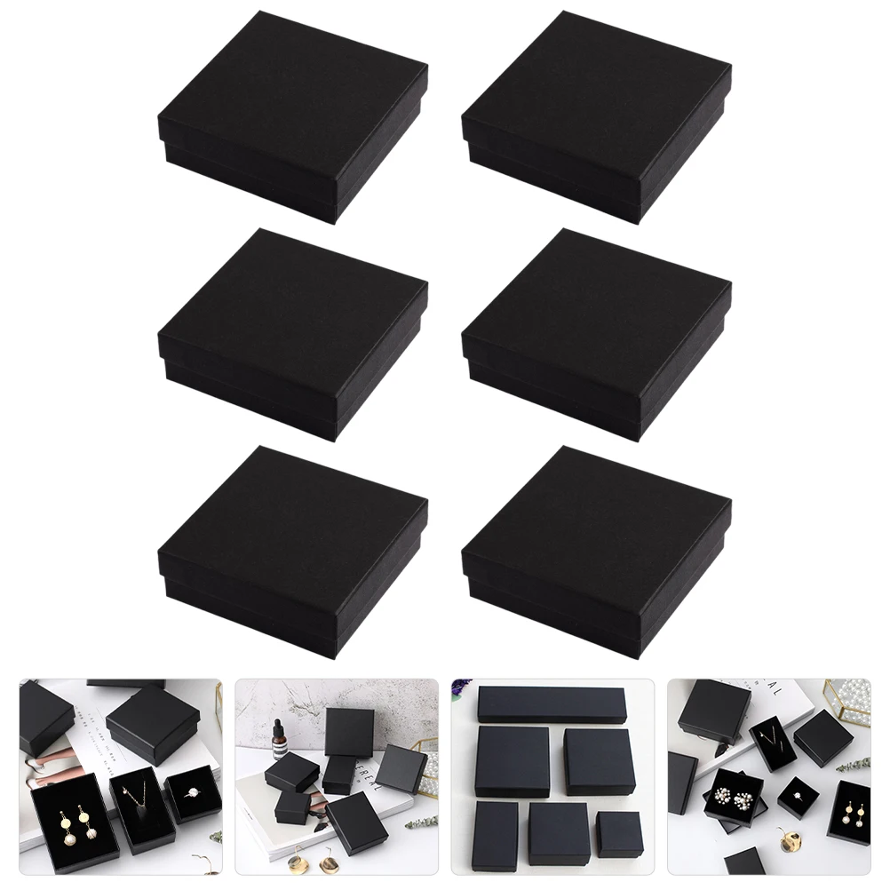 

6pcs Portable Packaging Small Boxes For Necklaces Rings Earrings Organizer Case Storage Compact Lightweight Reusable Wrapping