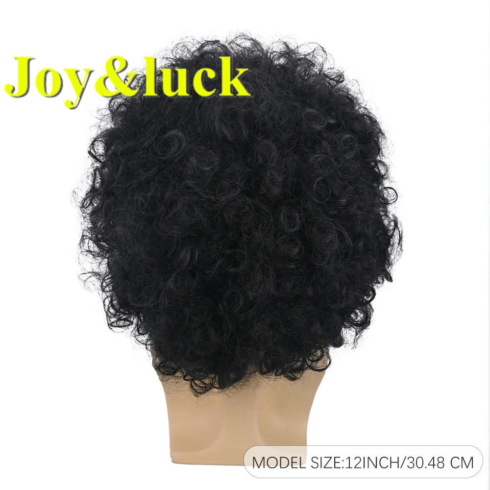 Men's High Quality Synthetic Wig High Density With Breathable Rose Mesh Cap African Curl Wig Stretchy Giant Fluffy Puff Wig