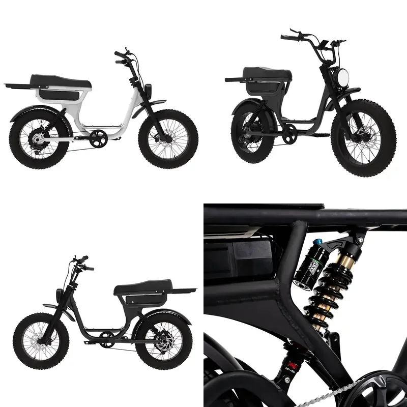 2026 New Model 7-Speed Aluminum Alloy Frame Electric Dirt Bike 52v 500w 20inch Tire Step Thru Hydraulic Disc Brakes Full