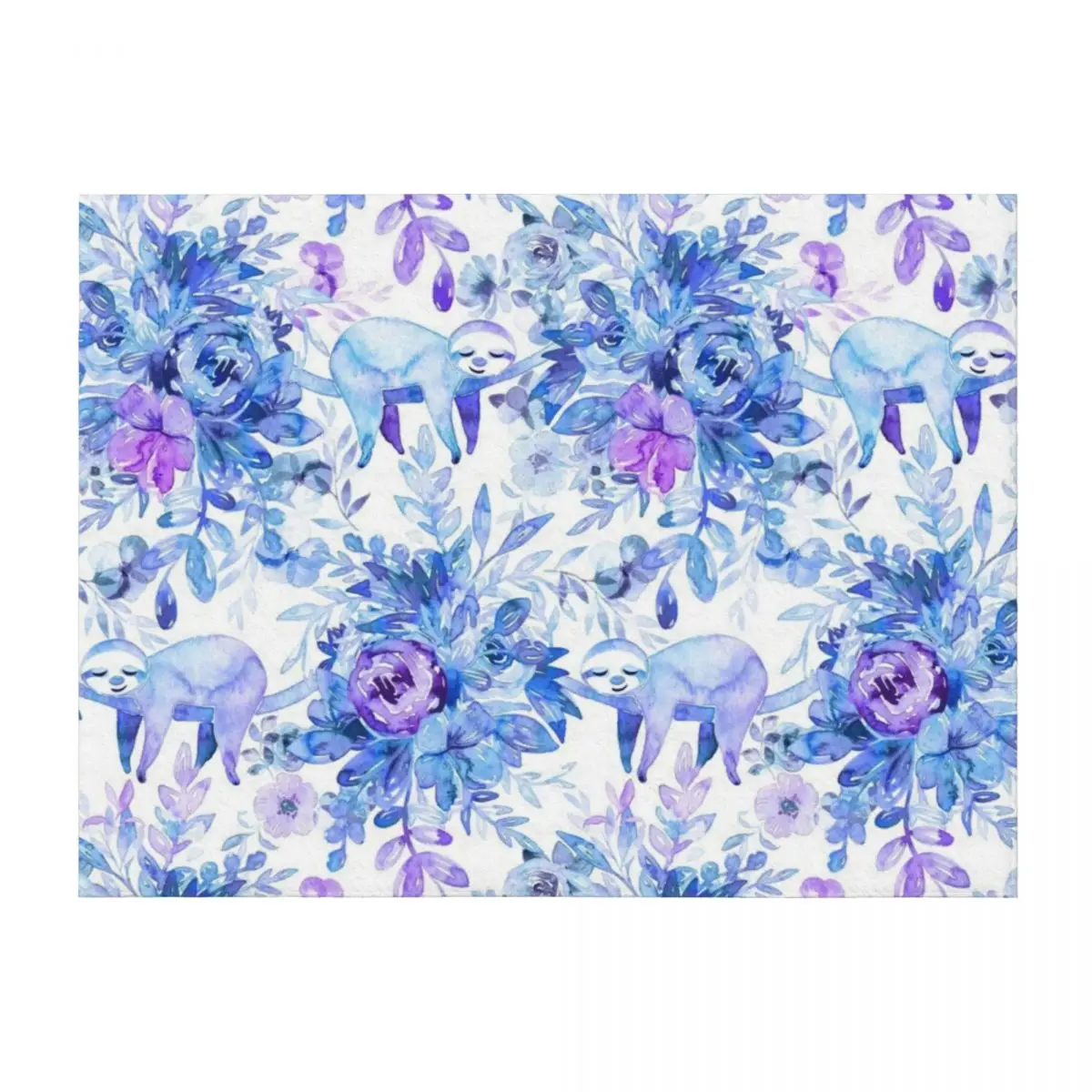 

Sleepy Sloths in Purple Plants Throw Blanket heavy to sleep wednesday blankets and throws Extra Large Throw Blankets