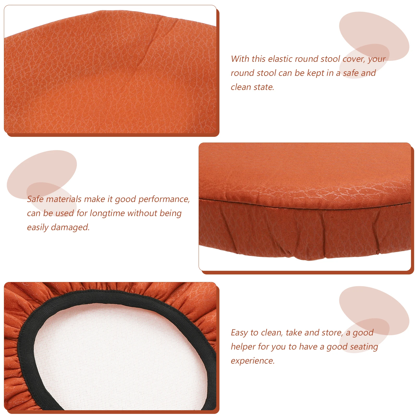 

Round Protector Detachable Elastic Barstool Seat Brown Safe Material Household Restaurant Hotel Bar Wedding Office Stretchable