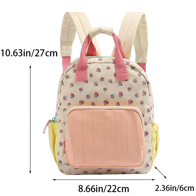 New Little Strawberry Printing Children's School Bag Fashionable Cute Lightweight Kindergarten Trendy Backpack Luggage Bag