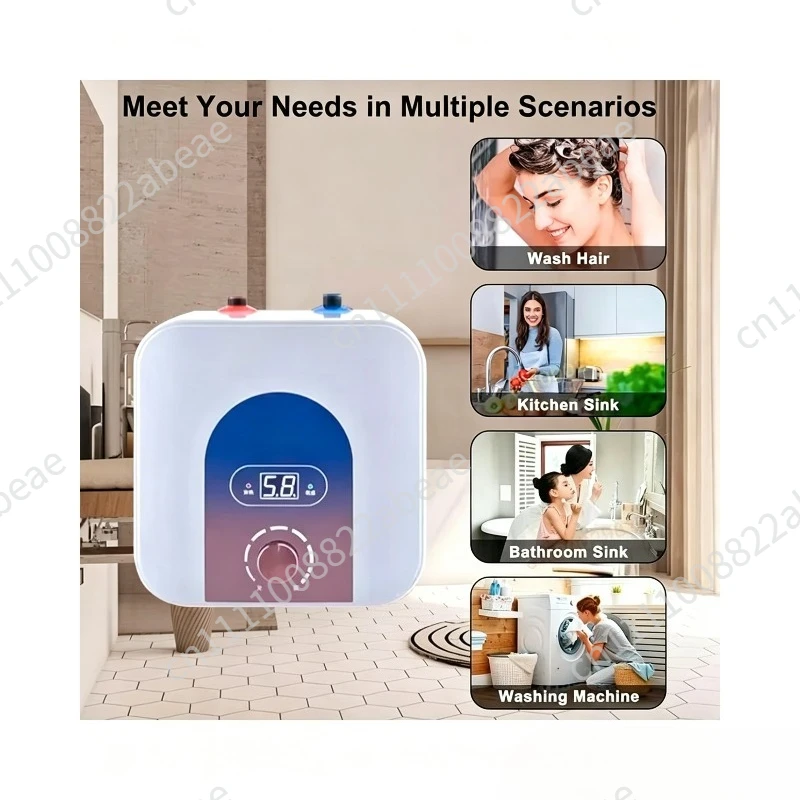 12L Under Sink Instant Water Heater 1st Grade Energy Saving Tank Storage Electric Digital Display Touch Control Kitchen