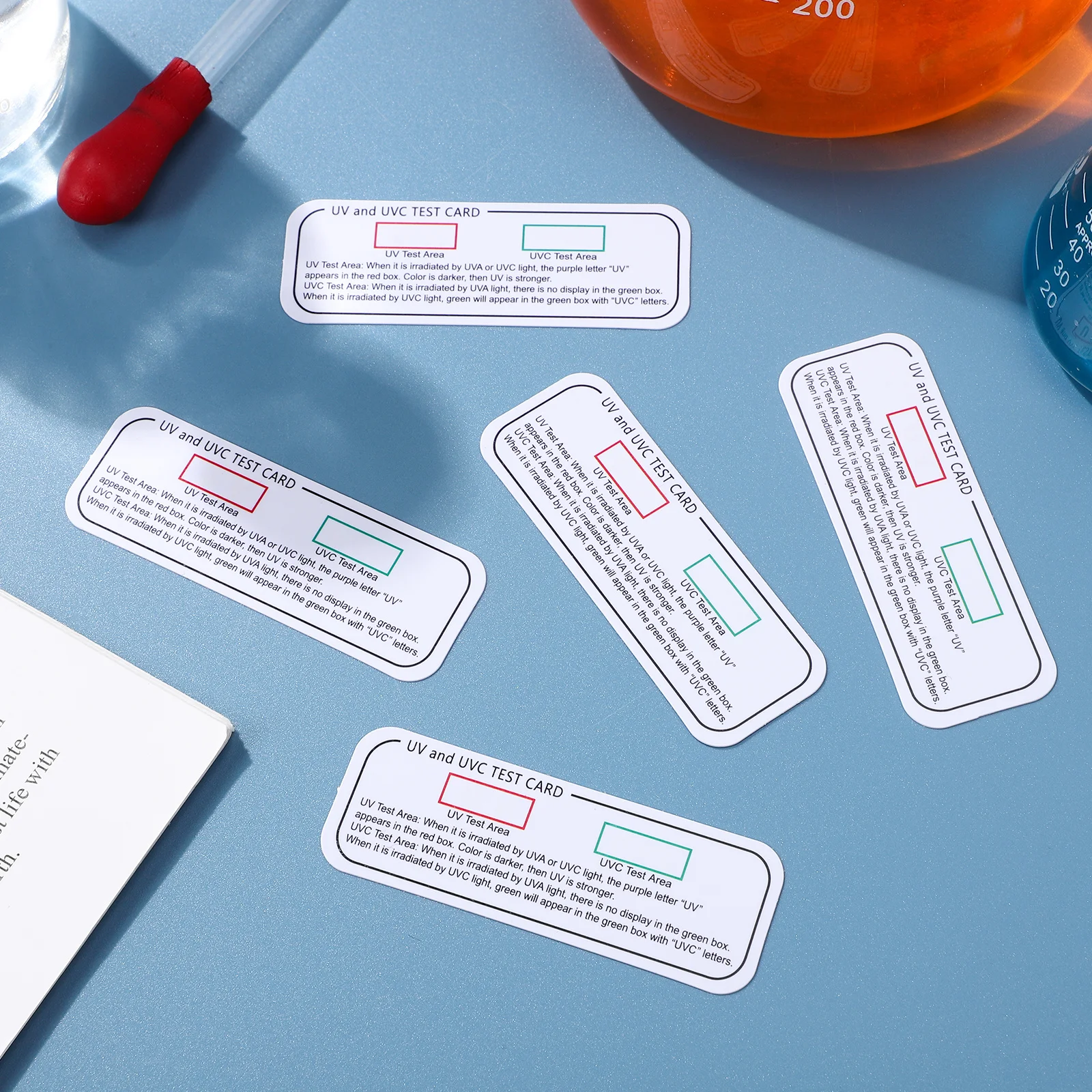 

12Pcs Uv Detection Cards Uvc Uva Test Strips Reliable Sterilization Effect Indicator for Indoor Light Testing Uv Test Cards