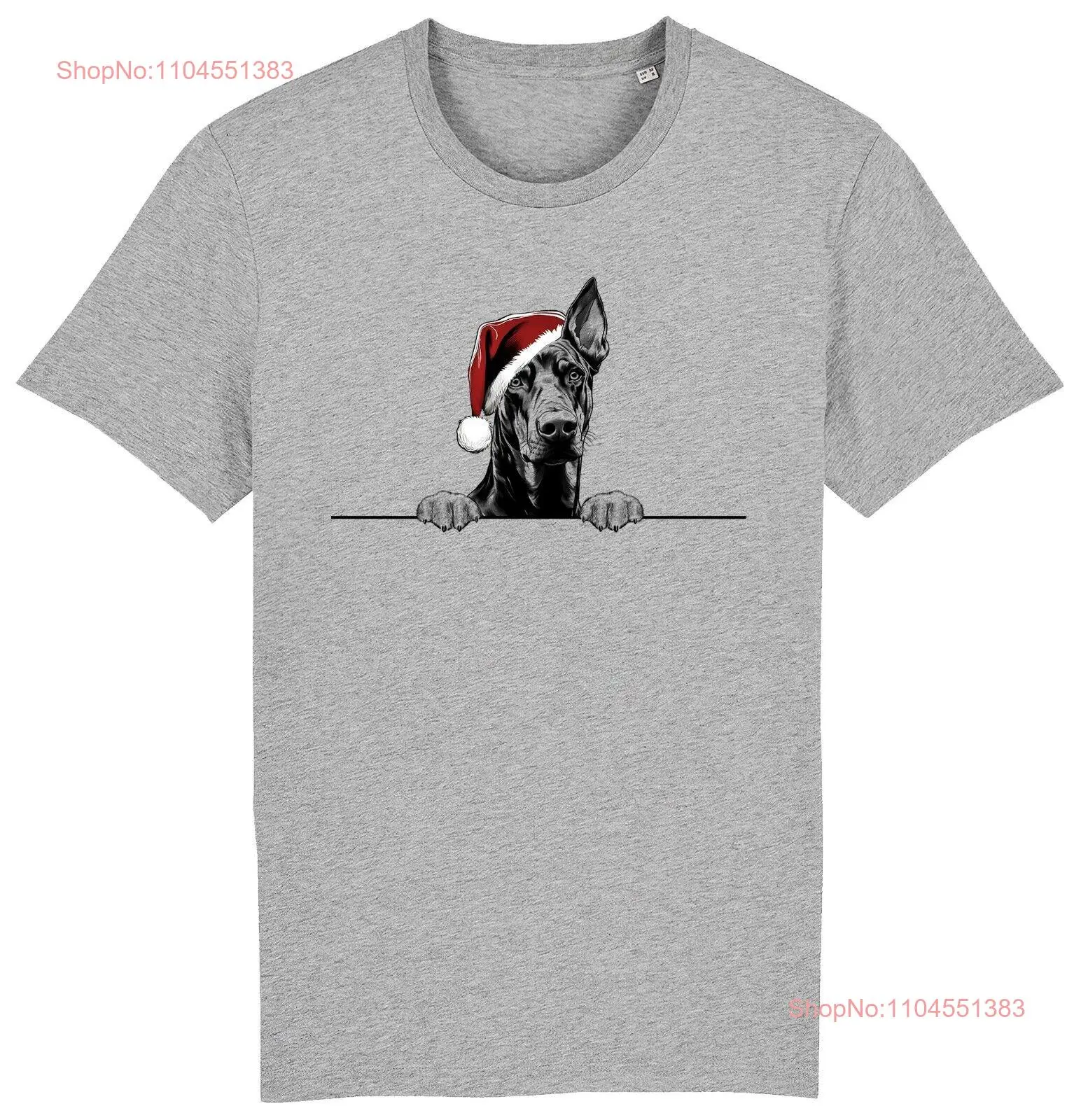 

Рождественская футболка с собакой DOBERMAN PINSCHER, мужская, женская, детская, подарочная одежда для собак