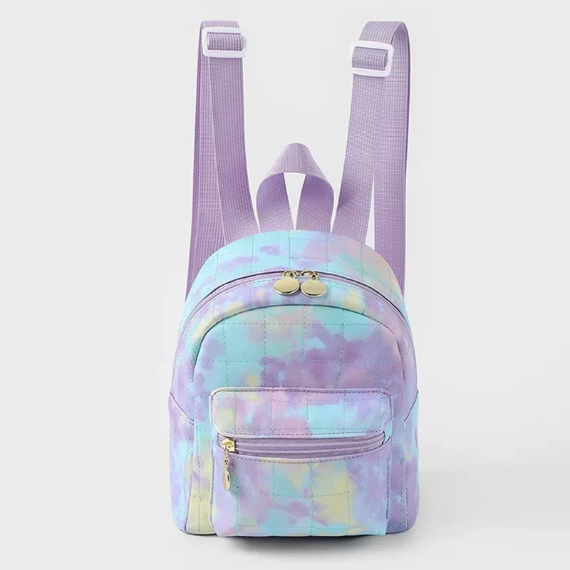 Kids Mini Ombre Backpack for Women Children's Cute Campus PU Bag Trend Embossed Colorful Backpack for Girls