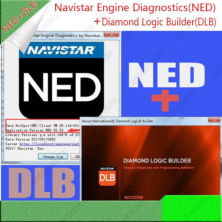 Hot International Navistar Engine Diagnostics 2017 NED + International Diamond Logic Builder ( DLB )  + Nitro Obd