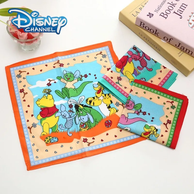 

28*28cm Towel Disney Princess Winnie Cartoon Face Towel Handkerchief Kindergarten Wipe Baby Square Skin Friendly Fabric Gifts