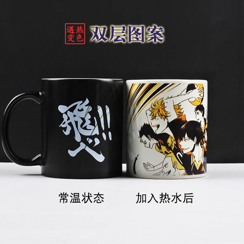 Anime Haikyuu!! Shoyo Hinata Tobio Kageyama Cosplay Double Pattern Discoloration Cup  Ambitus Gift