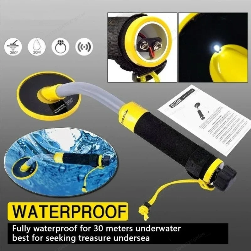 Handheld Underwater Metal Detector 100 Feet Fully Waterproof for Adults Lightweight Small Gold Metal Detector for Beach Treasure