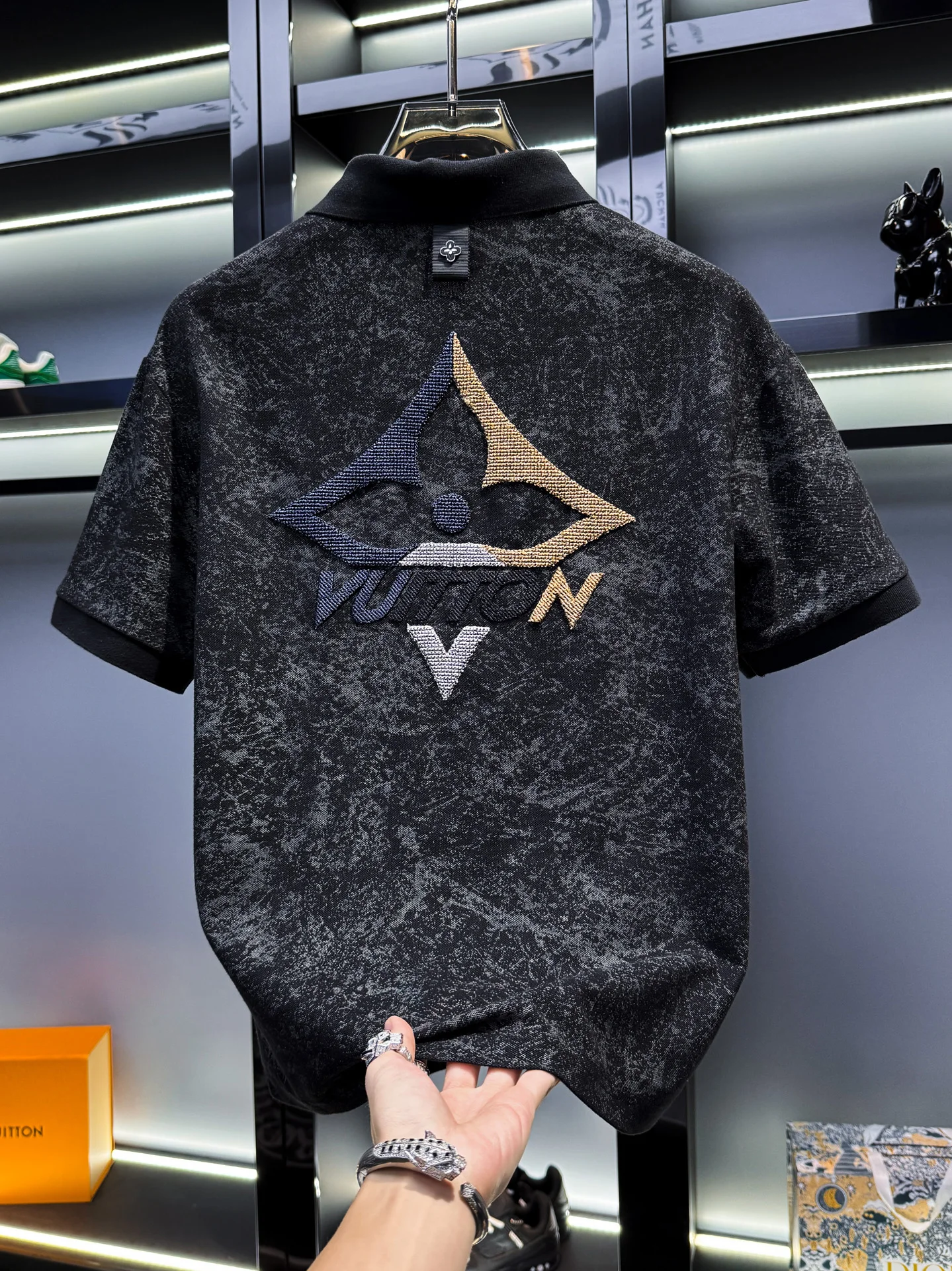 

Мужская летняя модная легкая футболка-поло с вышивкой, из хлопка и полиэстера