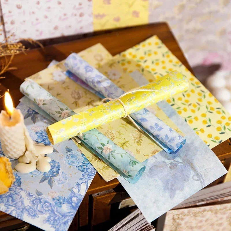 100Sheets Roses Memo Note Material Paper Flower Pad Book Decoration Wrapping Account Scrapbooking Notebooks 144*94MM