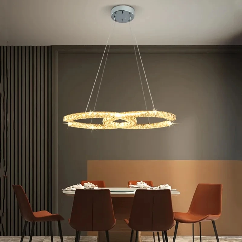 Imagem -03 - Stainless Steel Round Crystal Led Lâmpada do Teto Lustre de Luxo Luminária Moderna para Sala Quarto e Sala de Jantar