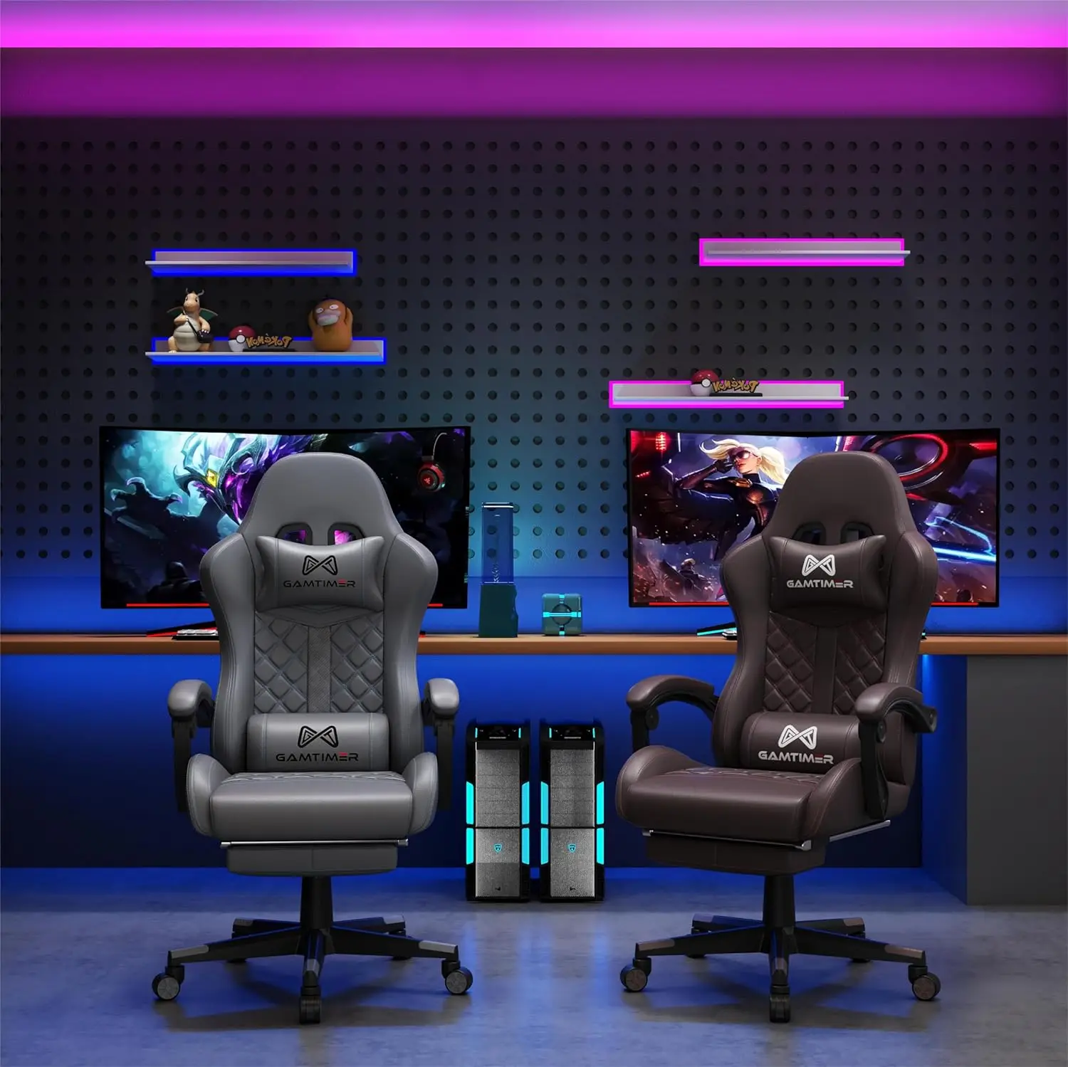 Chair, Computer Office Chair with Footrest, 155° Reclining Chair, Ergonomic High Back Computer Chair with Headrest