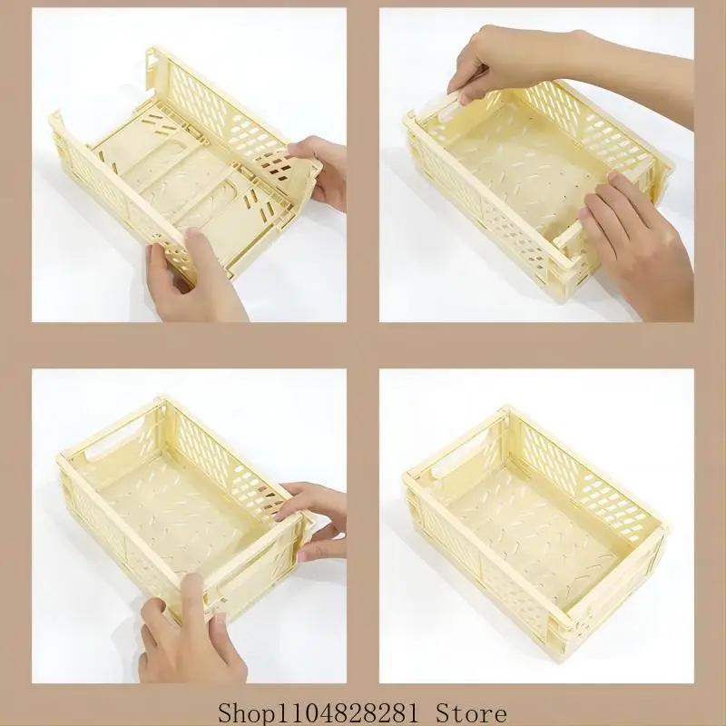 صندوق تخزين بلاستيكي قابل للطي، سلة قابلة للطي، صناديق ألعاب مجوهرات لطيفة للمكياج، منظم صندوق تخزين محمول