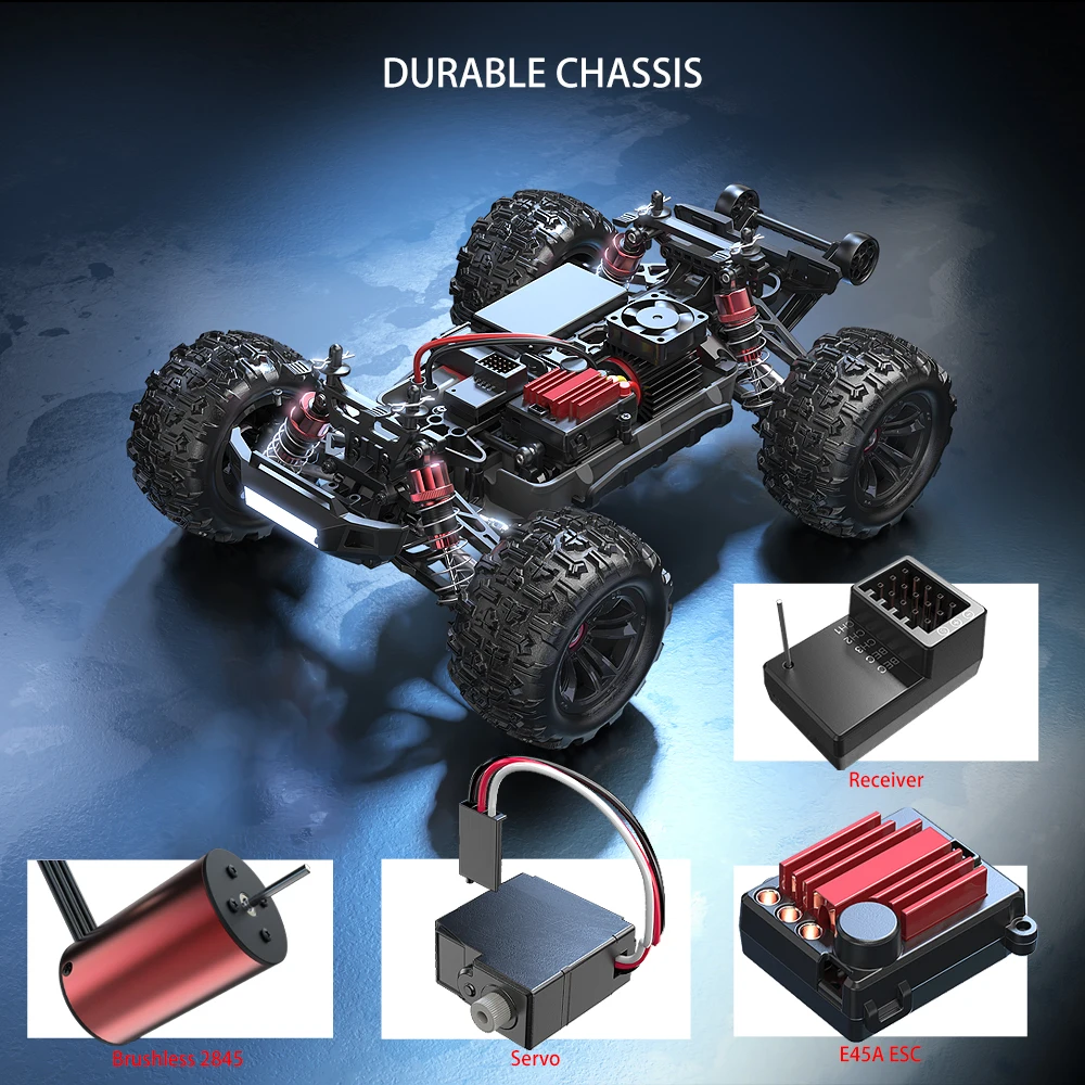 MJX 16208 1/16 ハイパーゴー RCカー ブラシレスモーター 4WD オフロード ラジコンカー 55km/h 高速レーシング ドリフト おもちゃ アメリカ発送