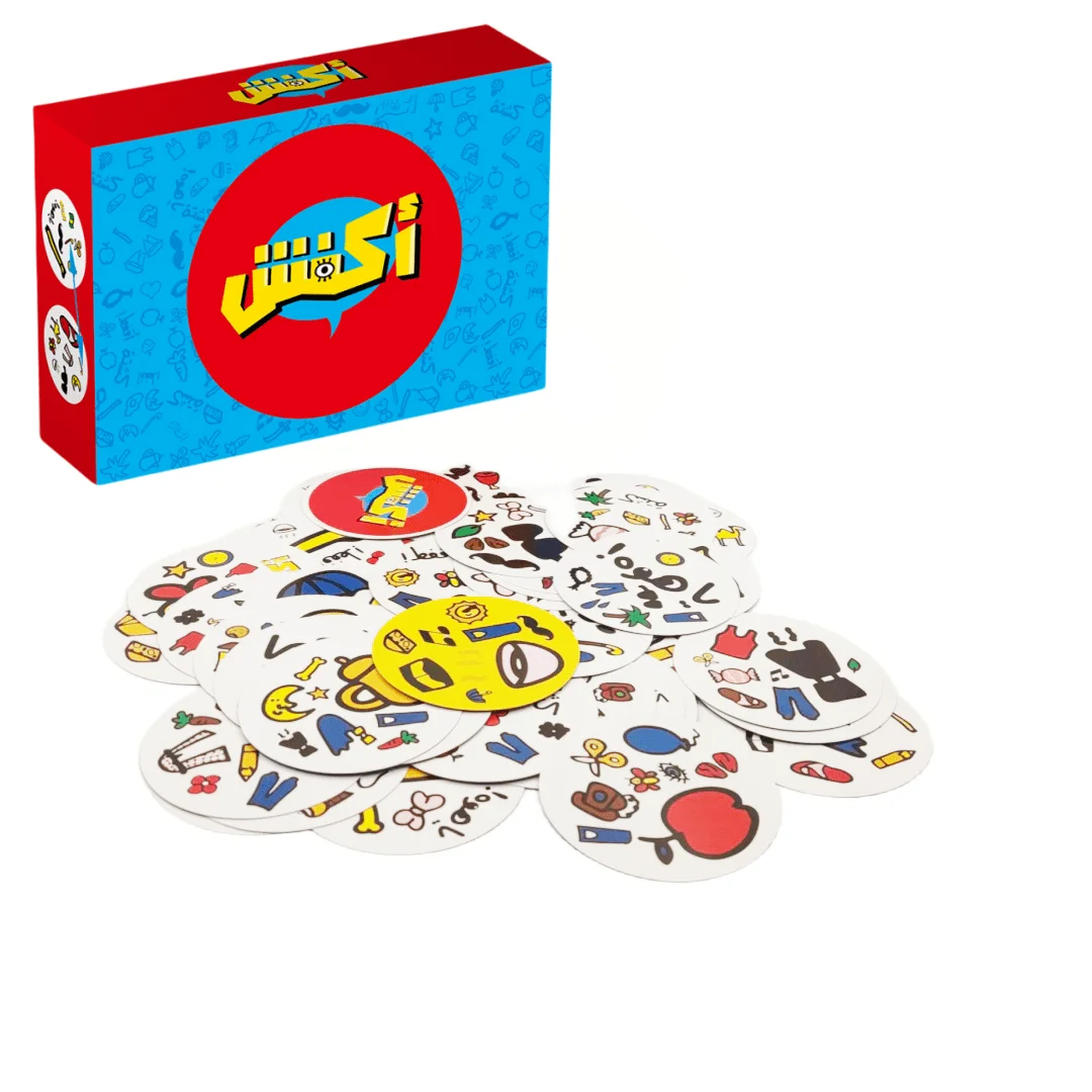 

Akfosh Cards, Interactive Tabletop Card Game, Party Board Game, 16 x 13 x 4 cm, Arabic Card Game, Board Game.